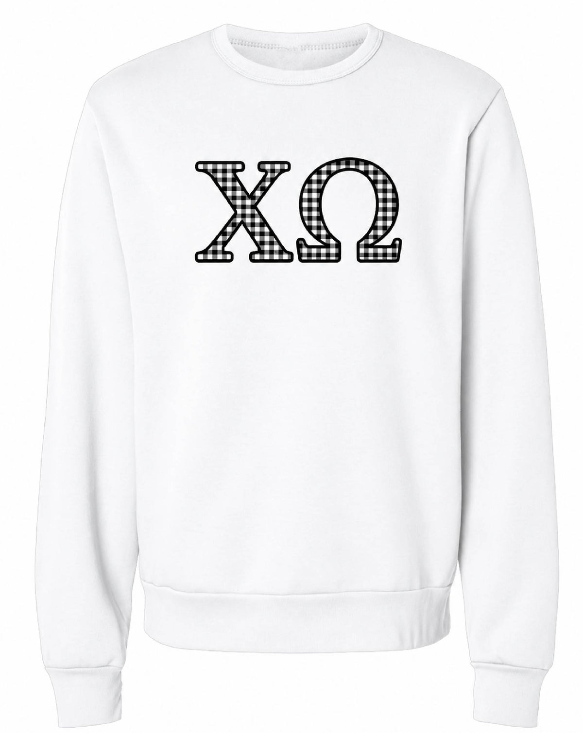 Chi Omega Gingham Fleece Sweatshirt