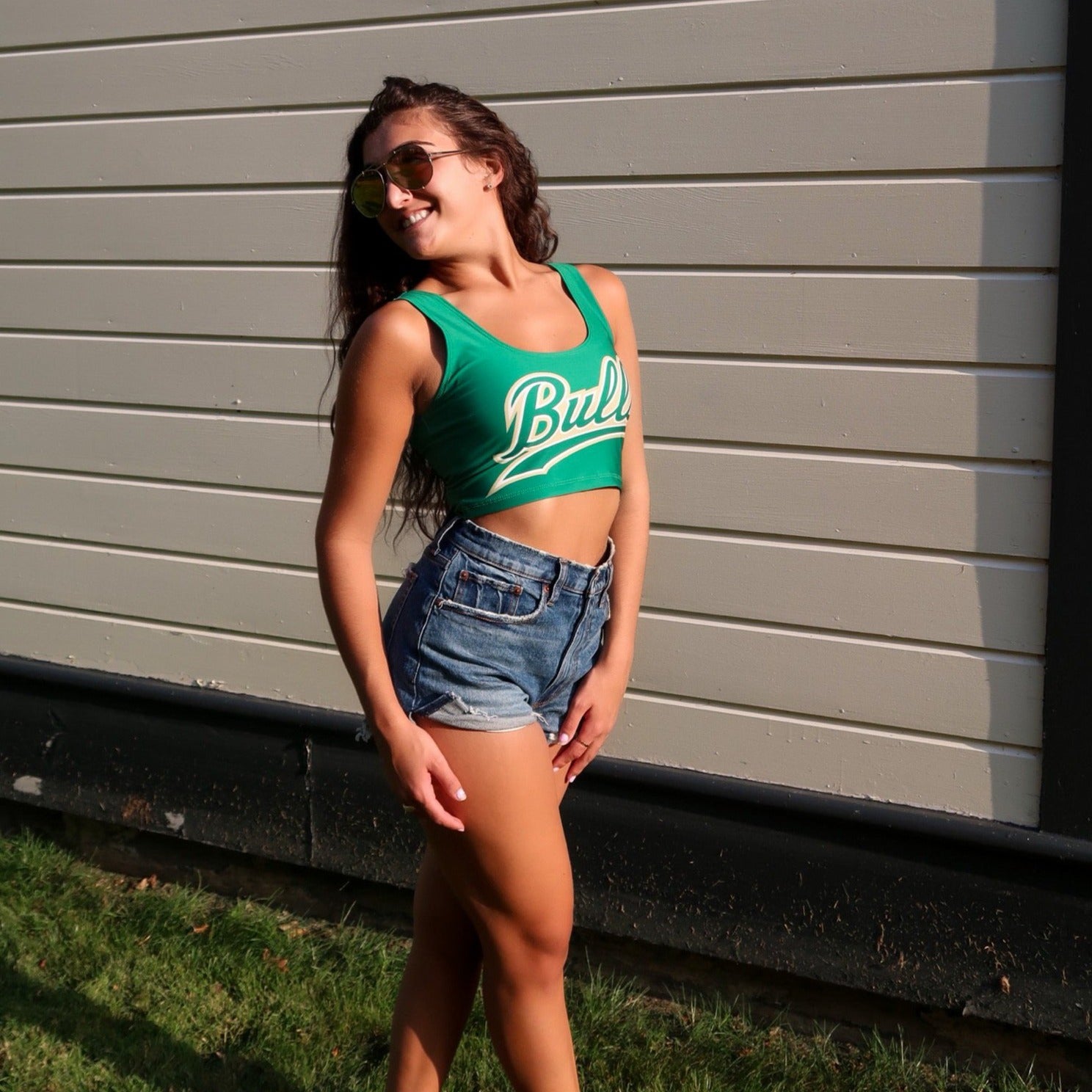 USF Green Crop Tank Top