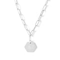 Delta Zeta Necklace- Silver Paperclip Style with DZ Pendant