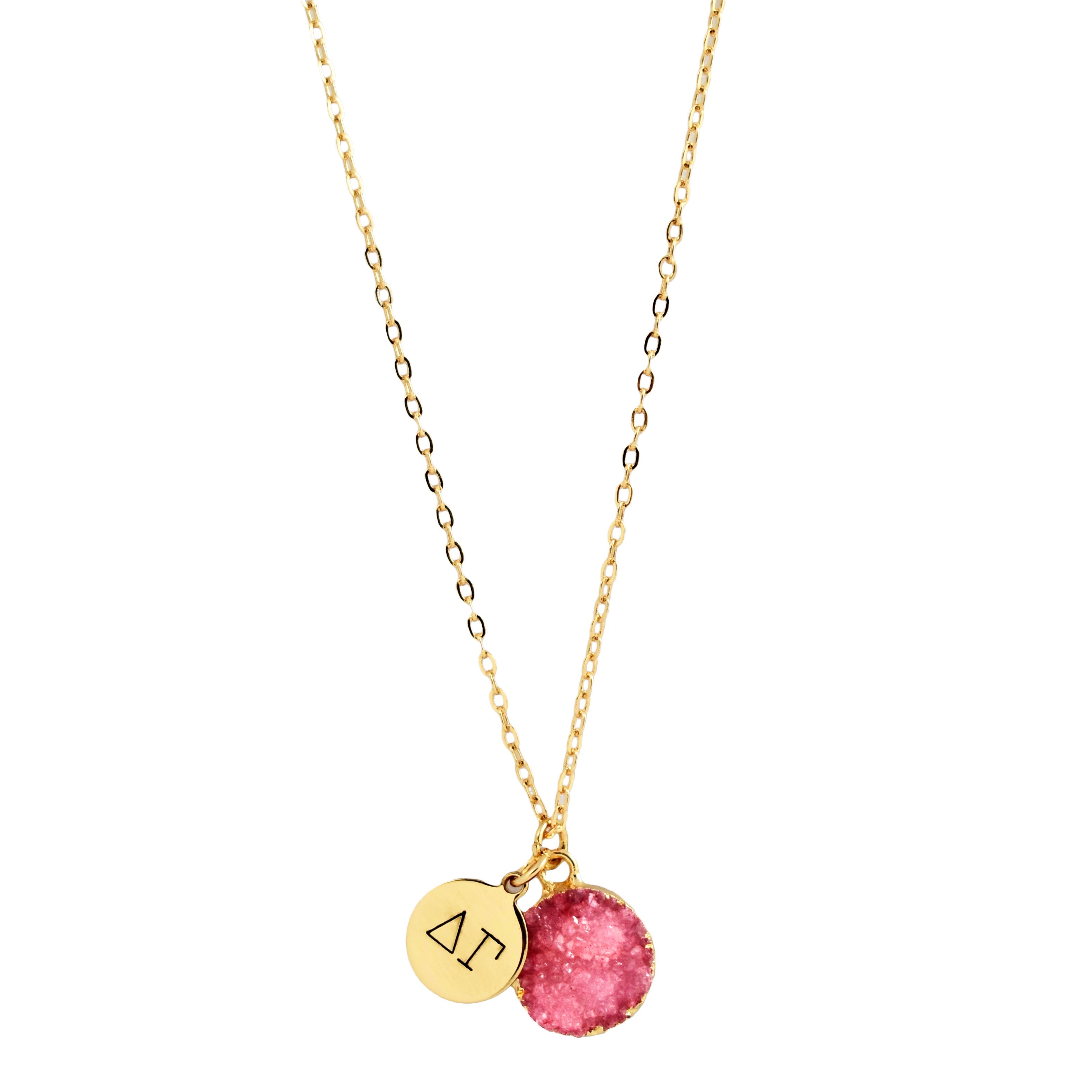 Delta Gamma Sisterhood Druzy Necklace
