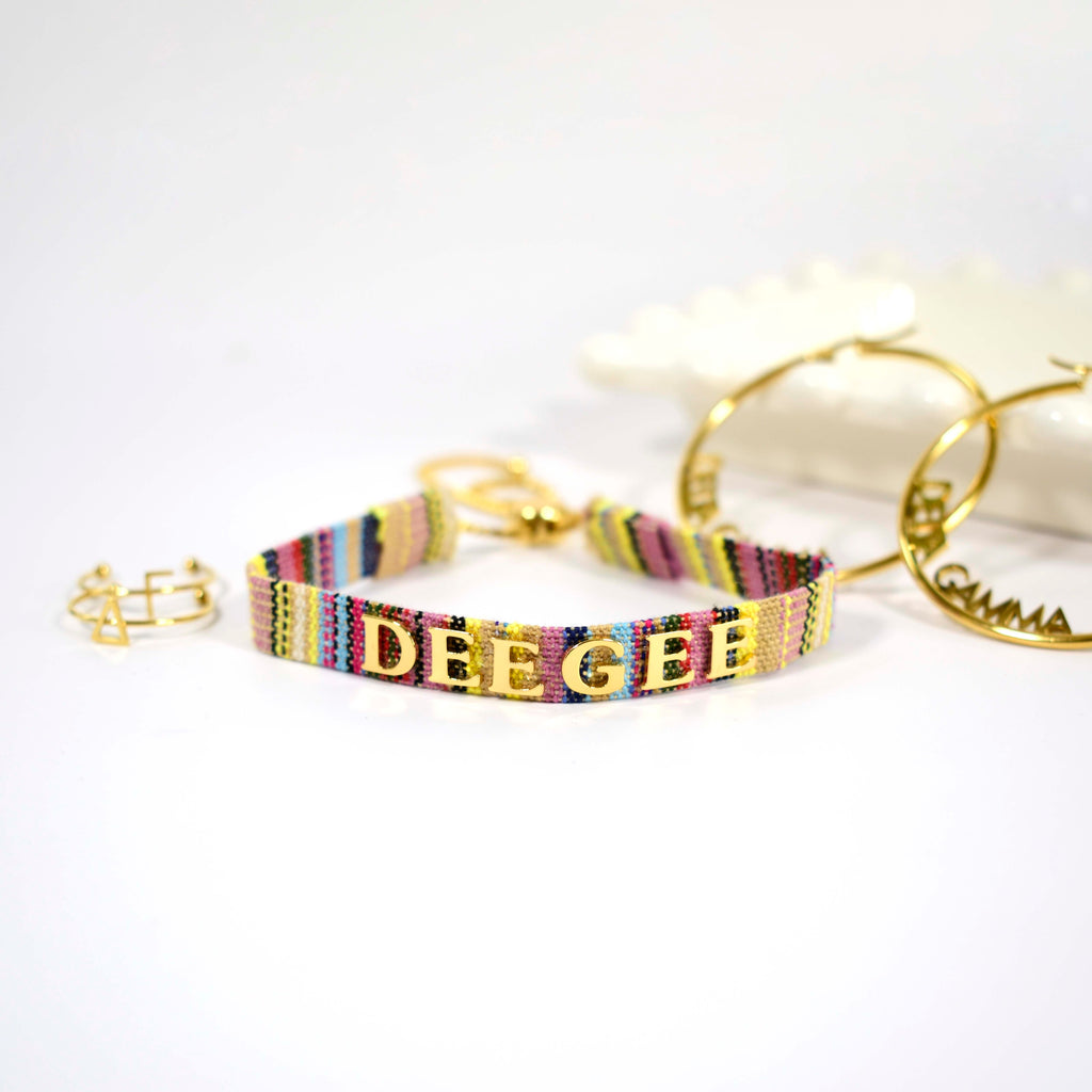 Delta Gamma Woven Bracelet, Multi-Color Design
