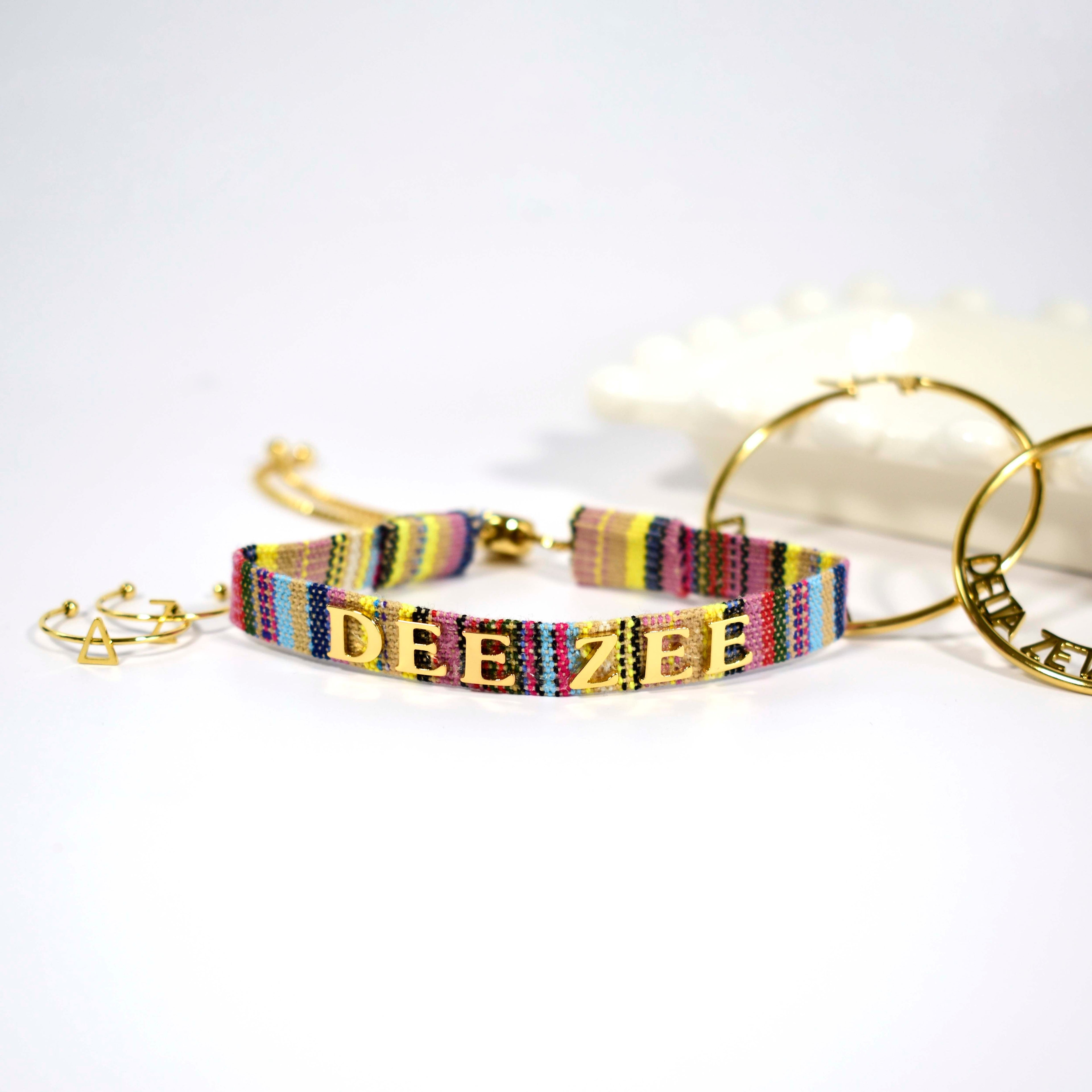 Delta Zeta Woven Bracelet, Multi-Color Design