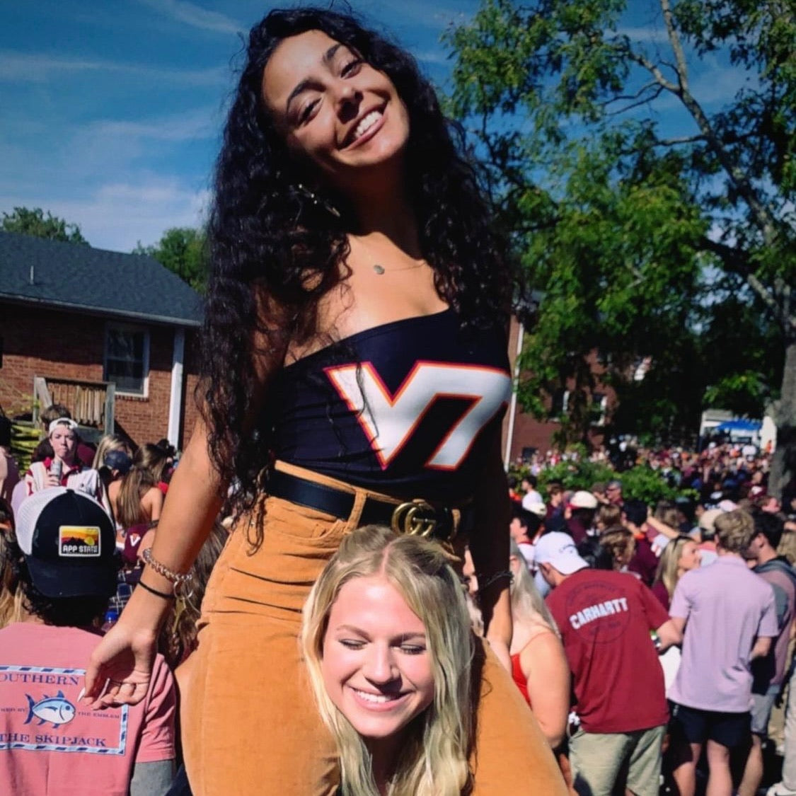Virginia Tech Black One Shoulder Top