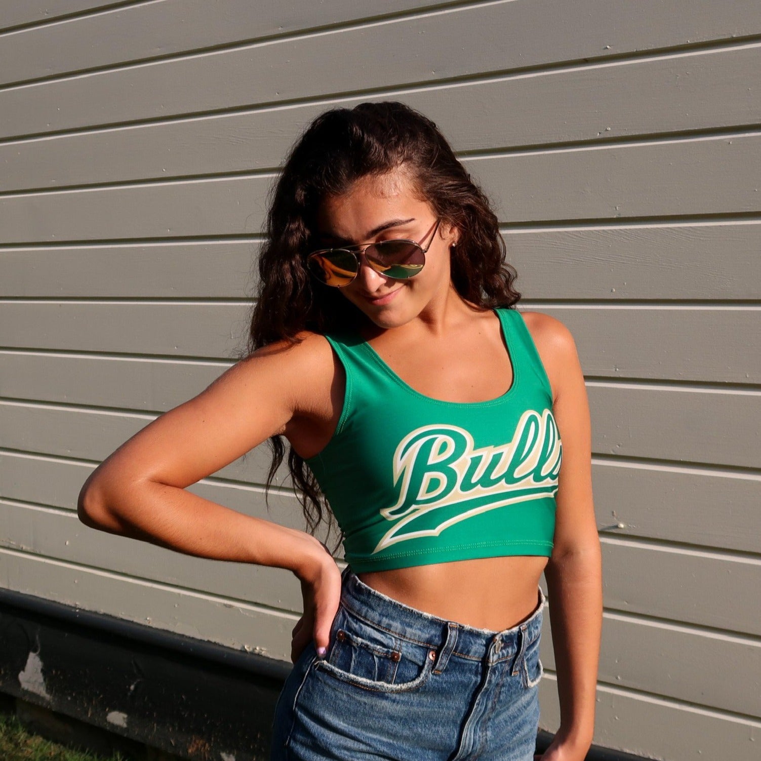 USF Green Crop Tank Top