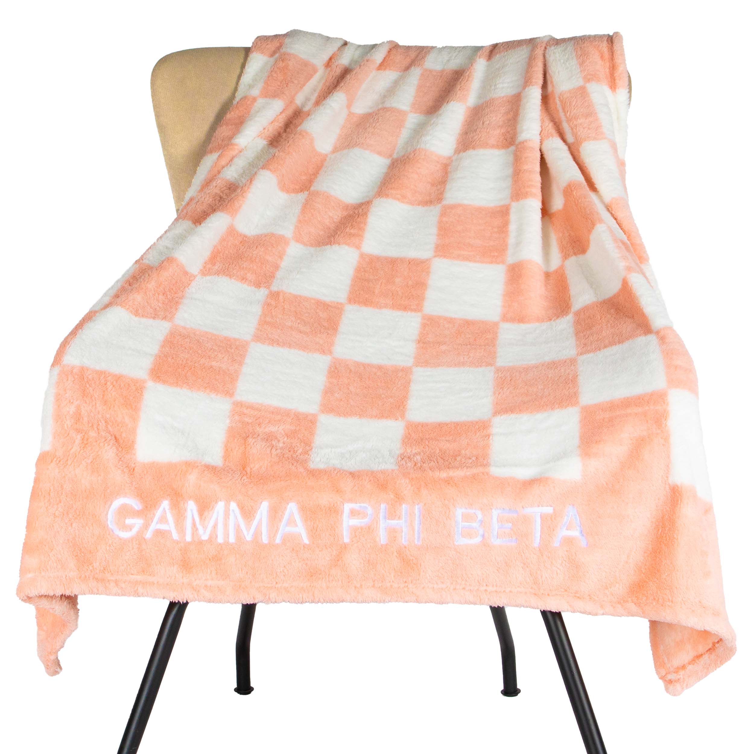Gamma Phi Beta Blanket - Thick Checkered Sherpa Blanket