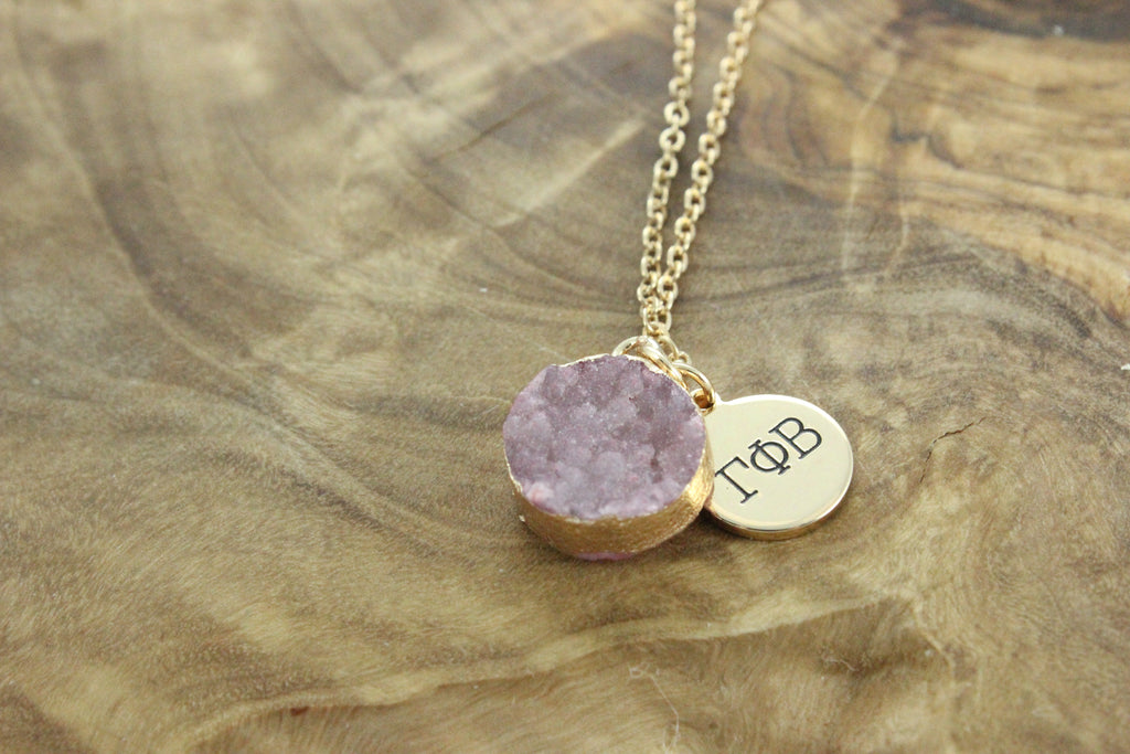 Gamma Phi Beta Sisterhood Druzy Necklace