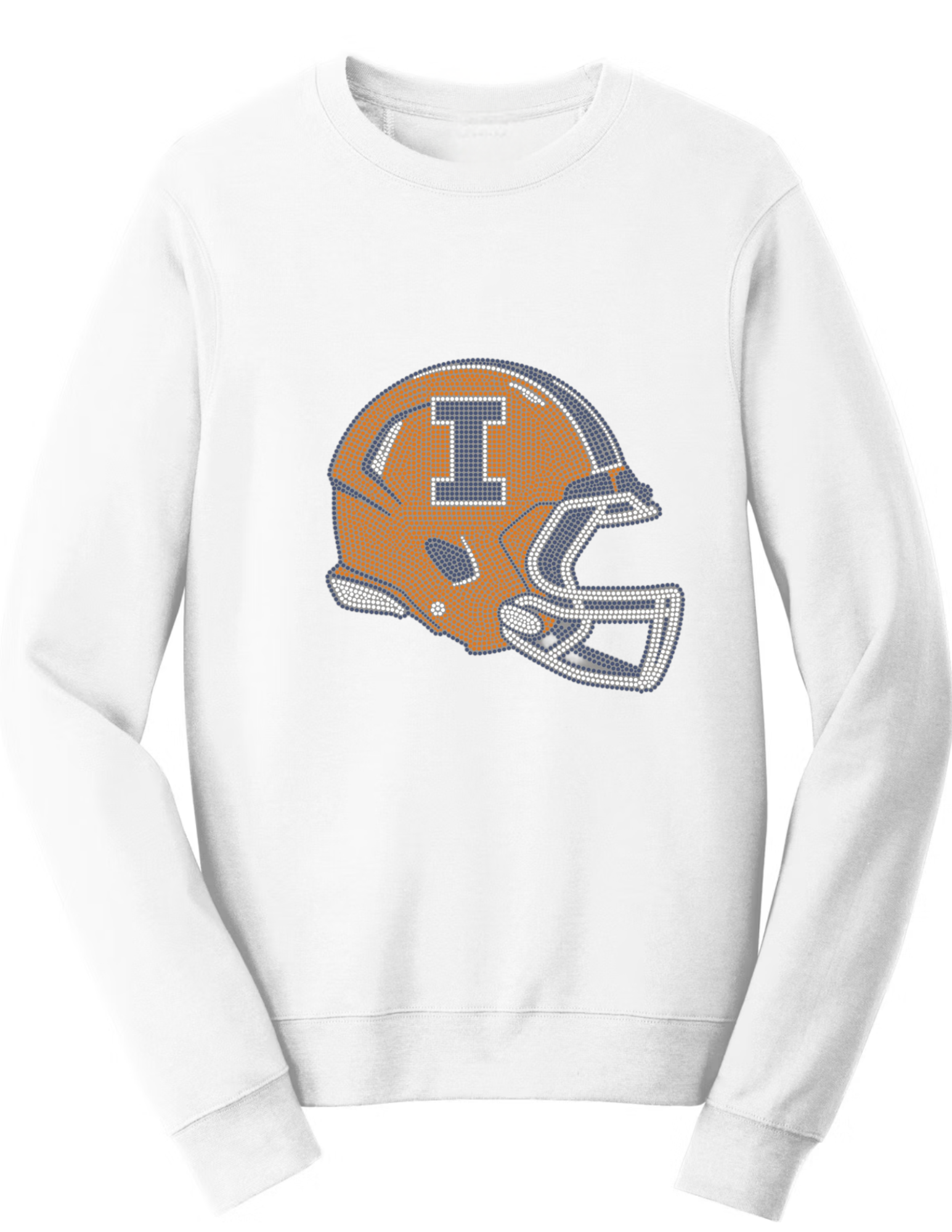 University of Illinois Helmet Crewneck White Sweatshirt