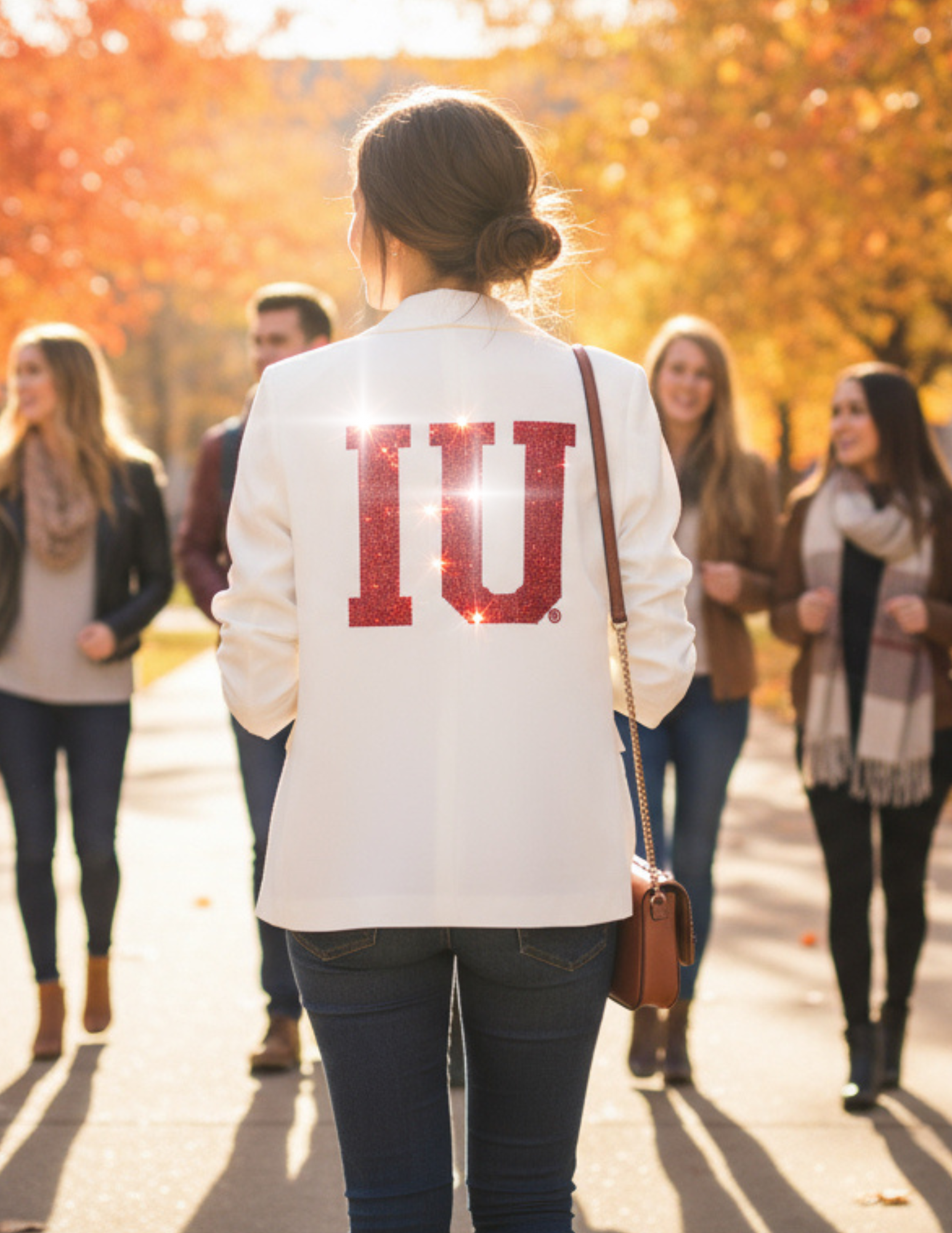 Indiana University IU Ruched White Blazer