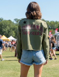 Indiana University Indiana Curve Hoosiers Army Green Shacket