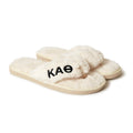 Kappa Alpha Theta - Furry Slippers Women - With Kappa Alpha Theta Embroidery Logo