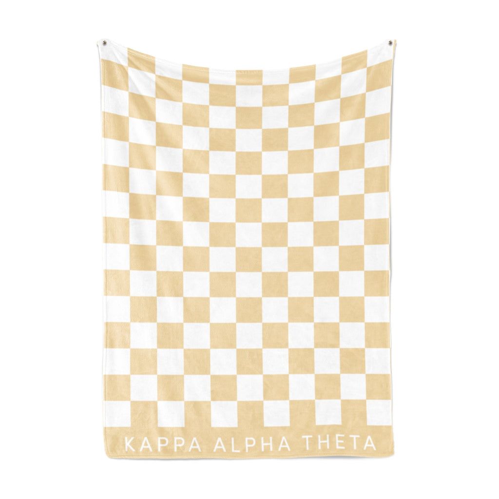 Kappa Alpha Theta Blanket - Thick Checkered Sherpa Blanket