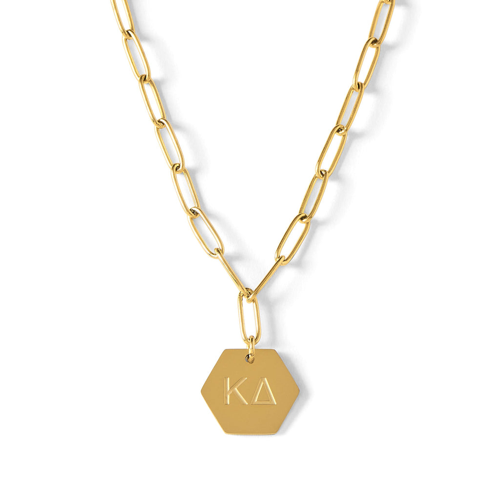 Kappa Delta Paperclip Necklace with KD Sorority Pendant