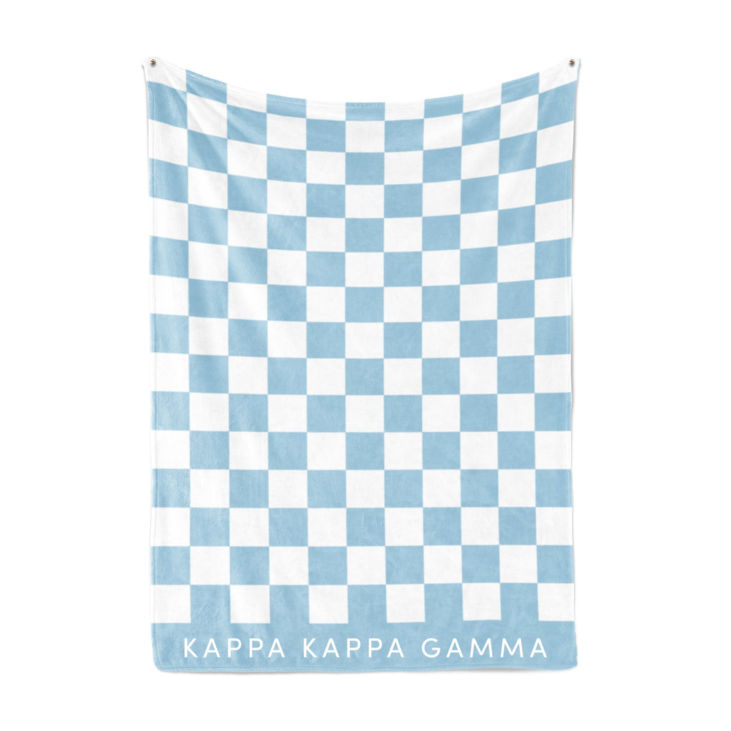 Kappa Kappa Gamma Blanket - Thick Checkered Sherpa Blanket
