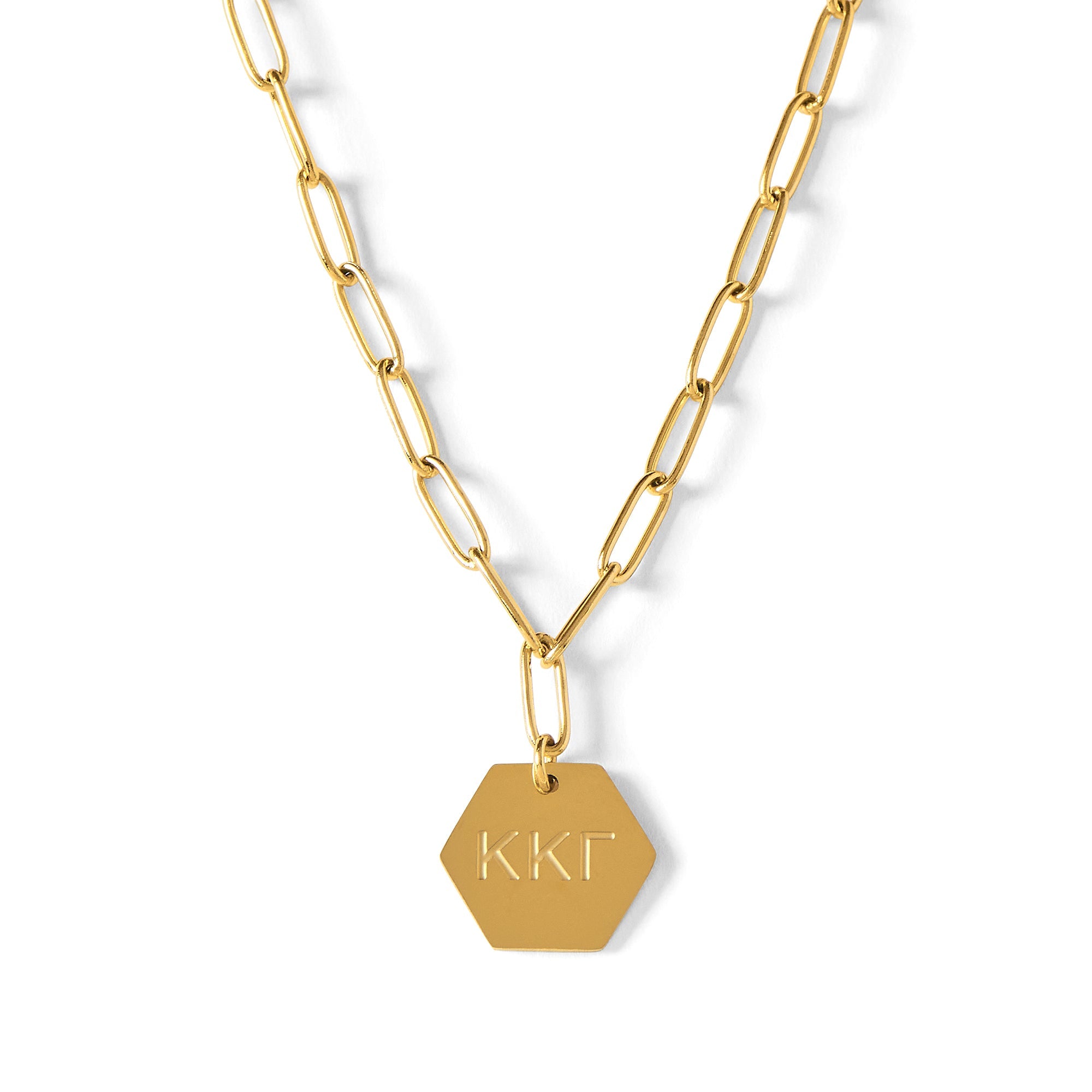 Kappa Kappa Gamma Paperclip Necklace with KKG Sorority Pendant