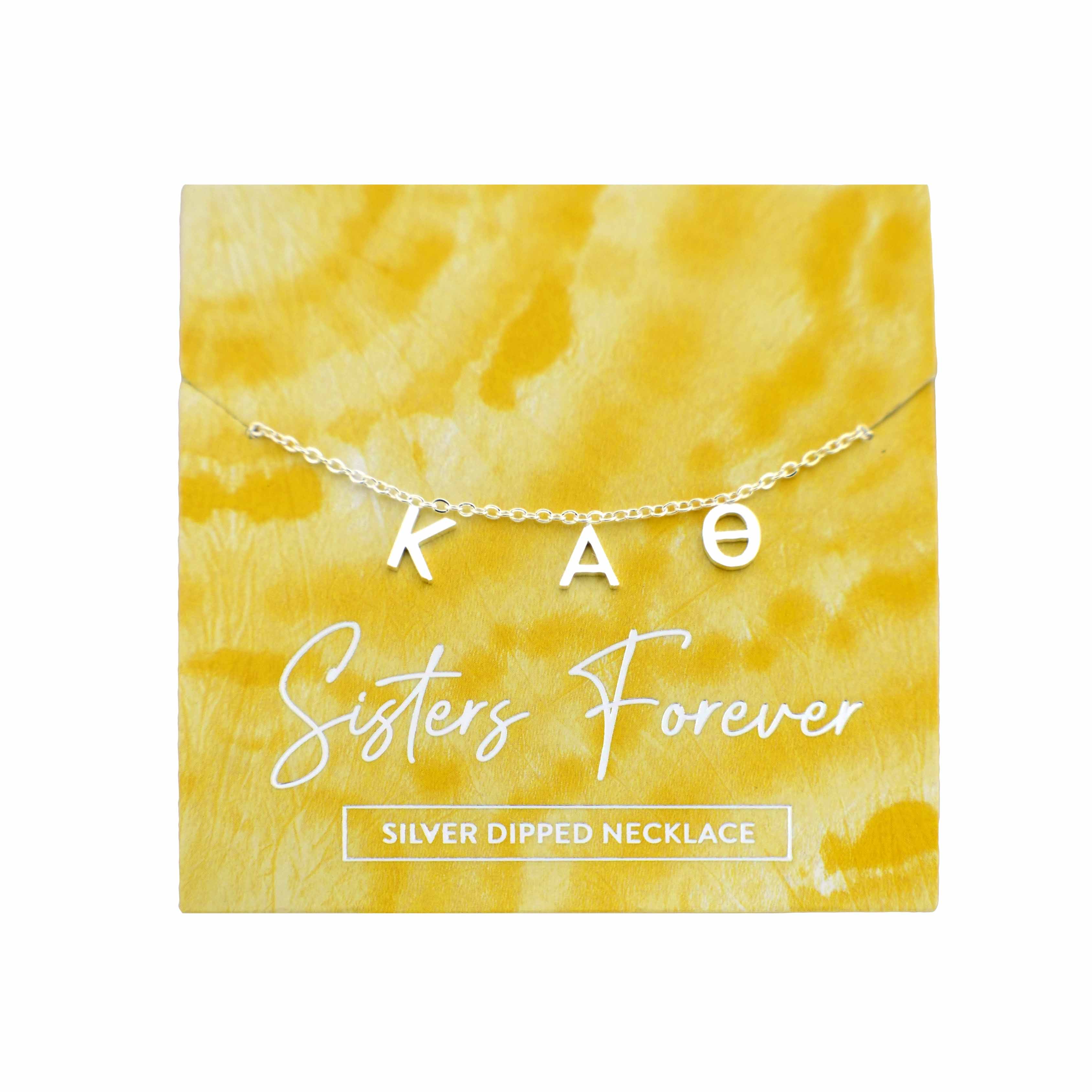 Kappa Alpha Theta Silver Greek Letters Necklace