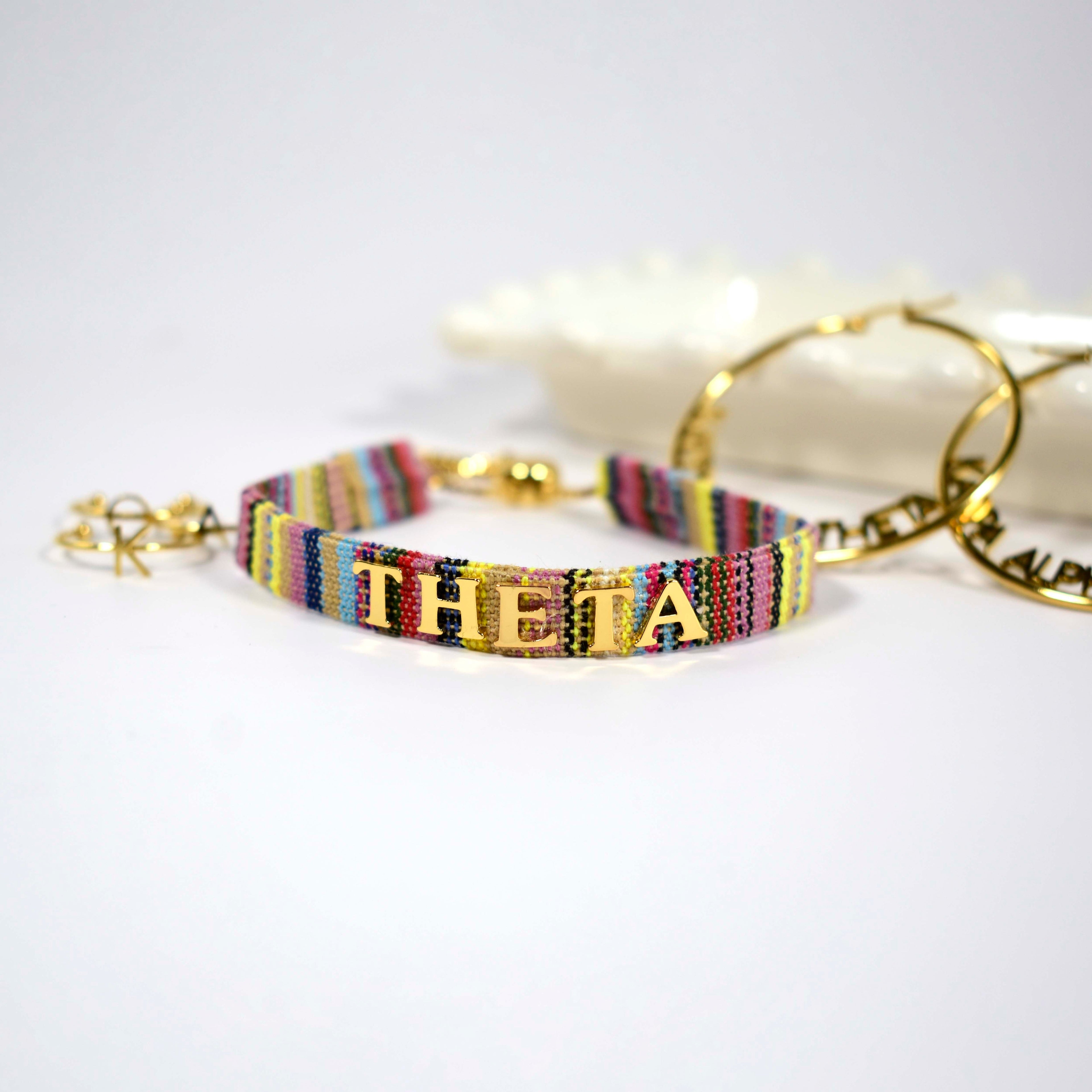 Kappa Alpha Theta Woven Bracelet, Multi-Color Design