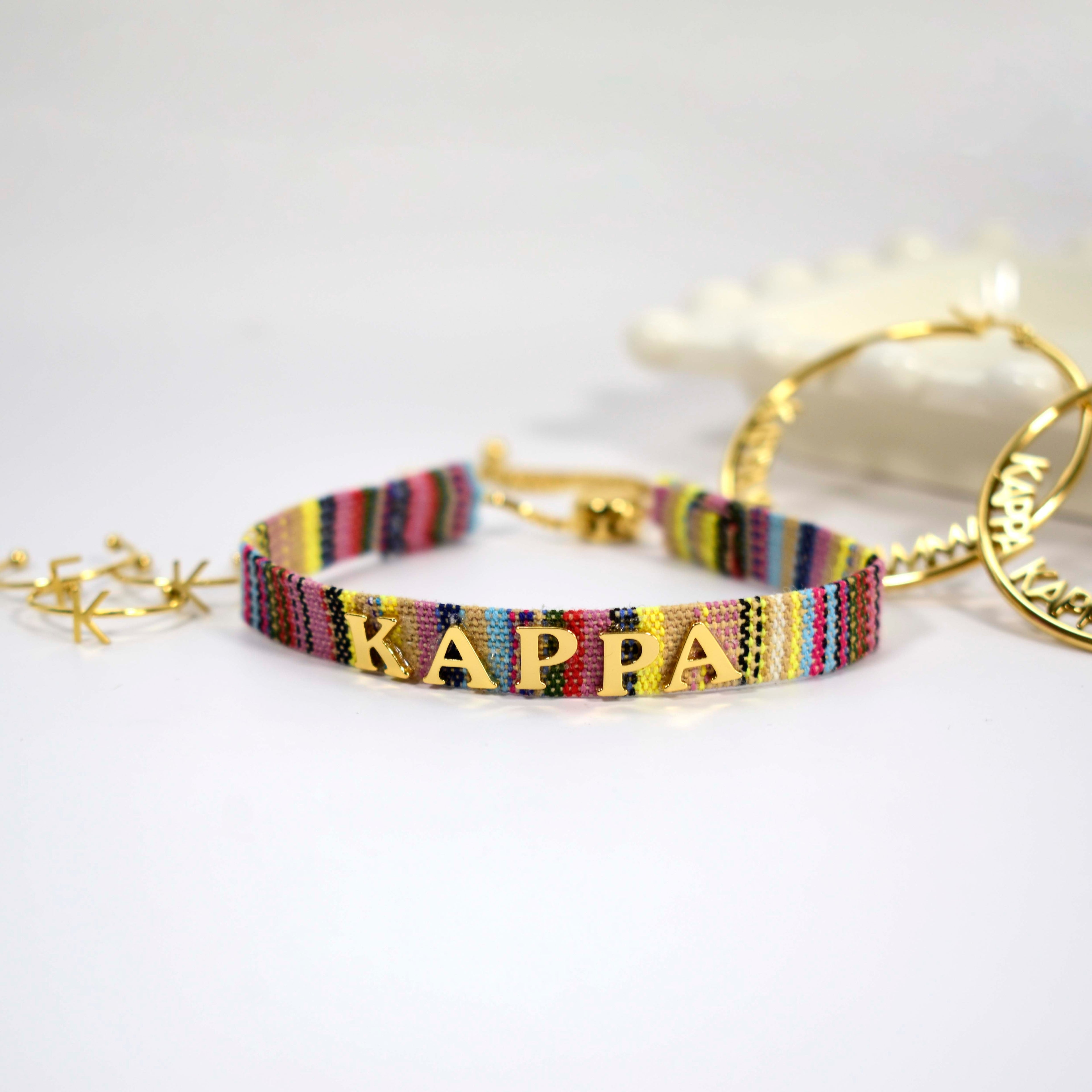Kappa Kappa Gamma Woven Bracelet, Multi-Color Design