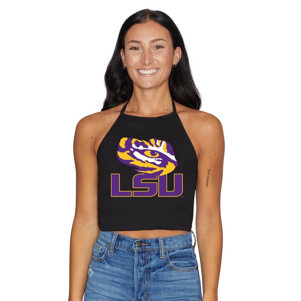 LSU Black Halter Top