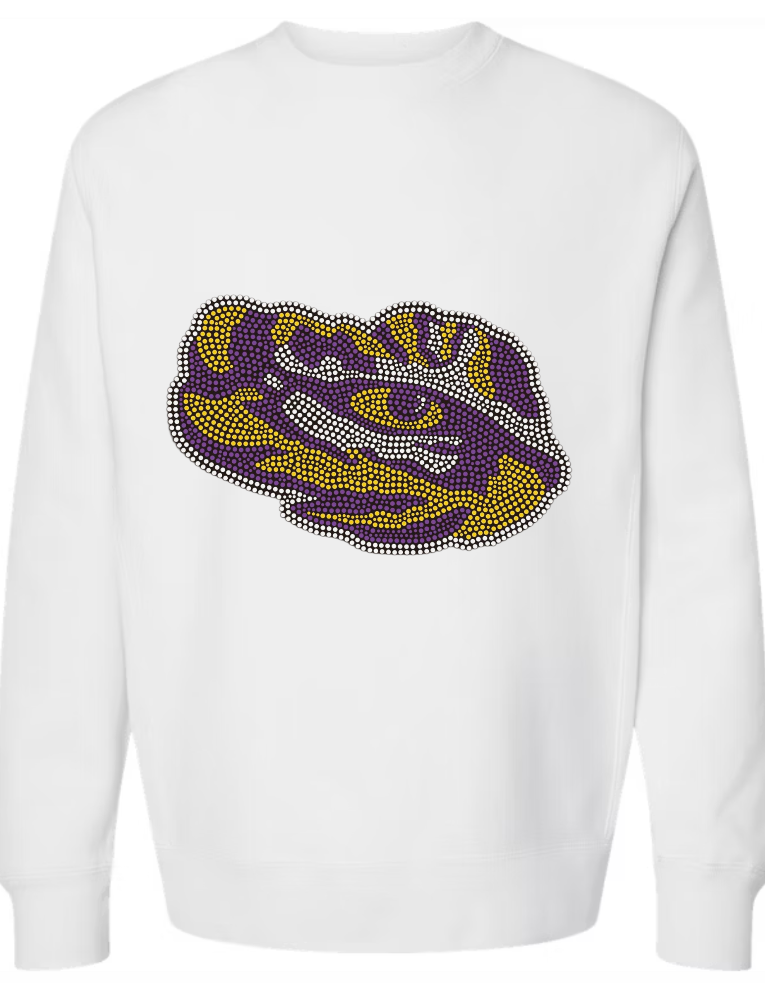 Game Day Sweatshirt, Crewneck White, LSU Tiger Eye