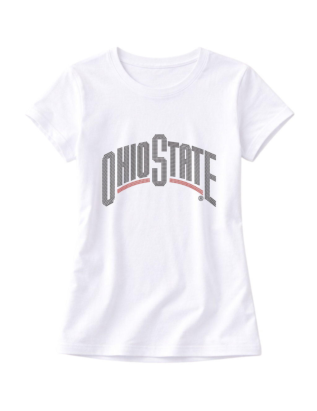 Ohio State Black Curve White Crewneck Short Sleeve T-Shirt