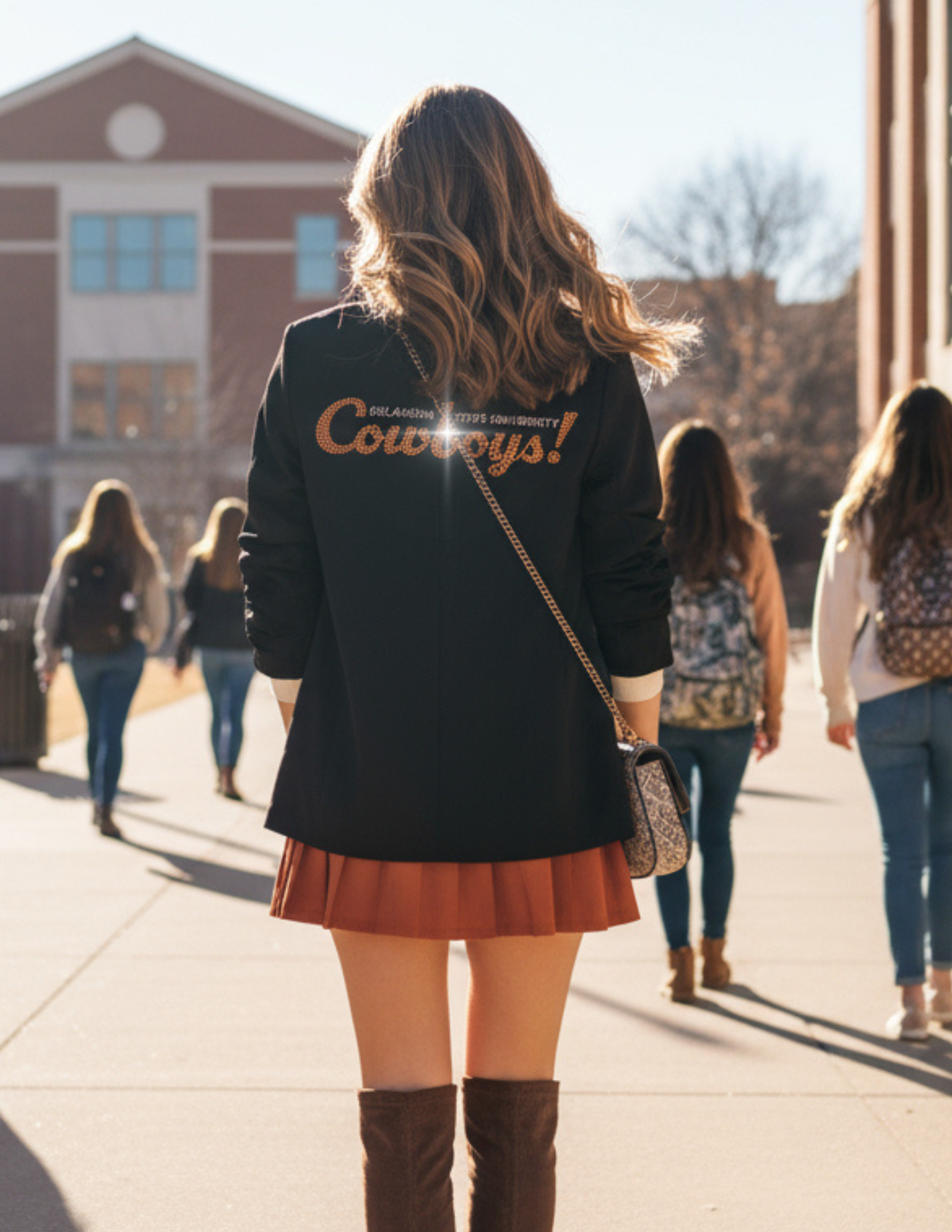 Oklahoma State Cowboys Black Ruched Sleeve Blazer