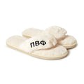 Pi Beta Phi - Furry Slippers Women - With Pi Beta Phi Embroidery Logo