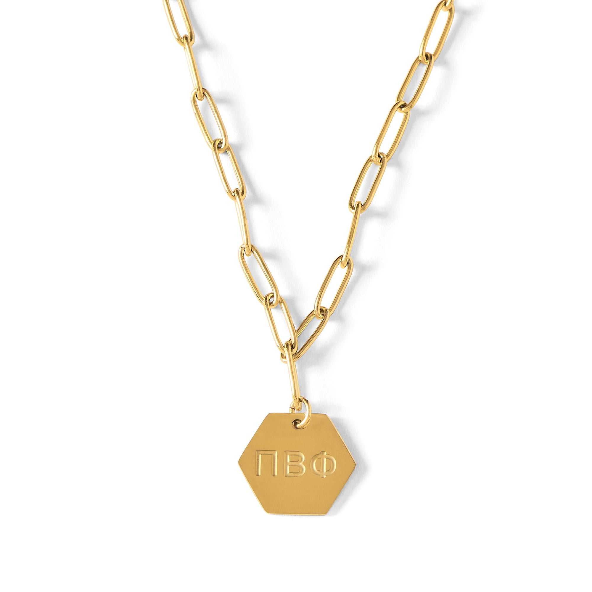 Pi Beta Phi Paperclip Necklace with PBP Sorority Pendant