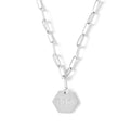 Pi Beta Phi Necklace- Silver Paperclip Style with Pi Beta Phi Pendant