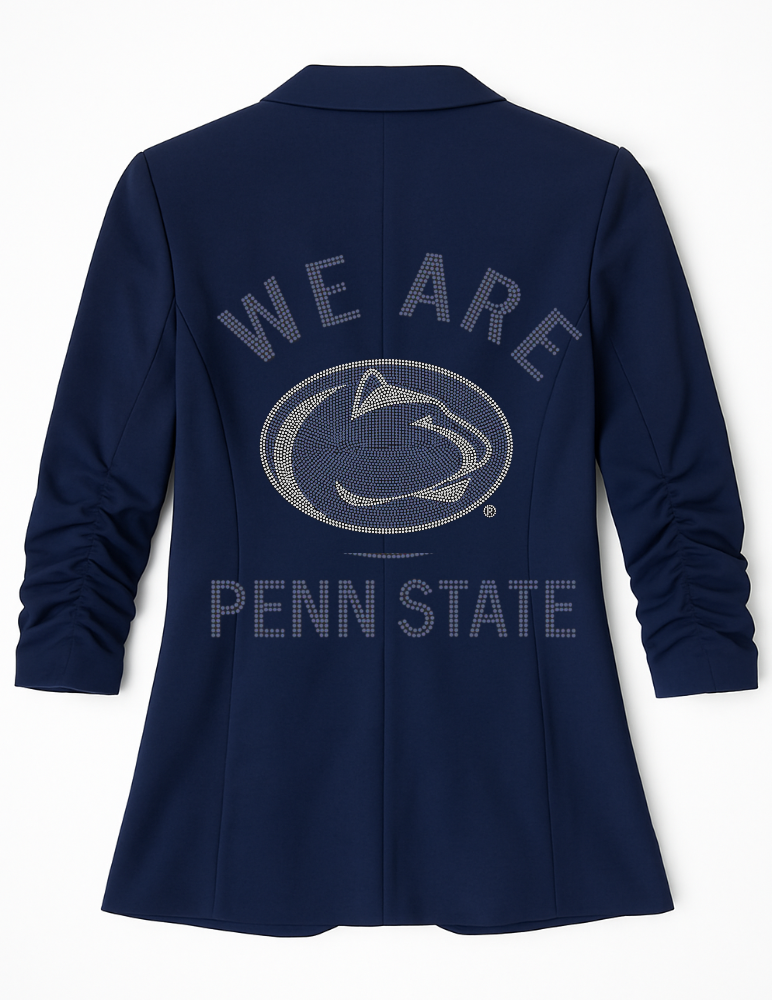 Penn State We Are Nittany Lion Navy Ruched Sleeve Blazer