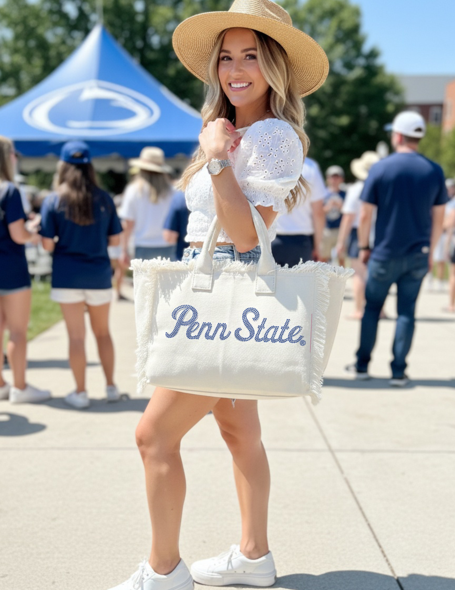 Penn State Script Ivory Tote Bag