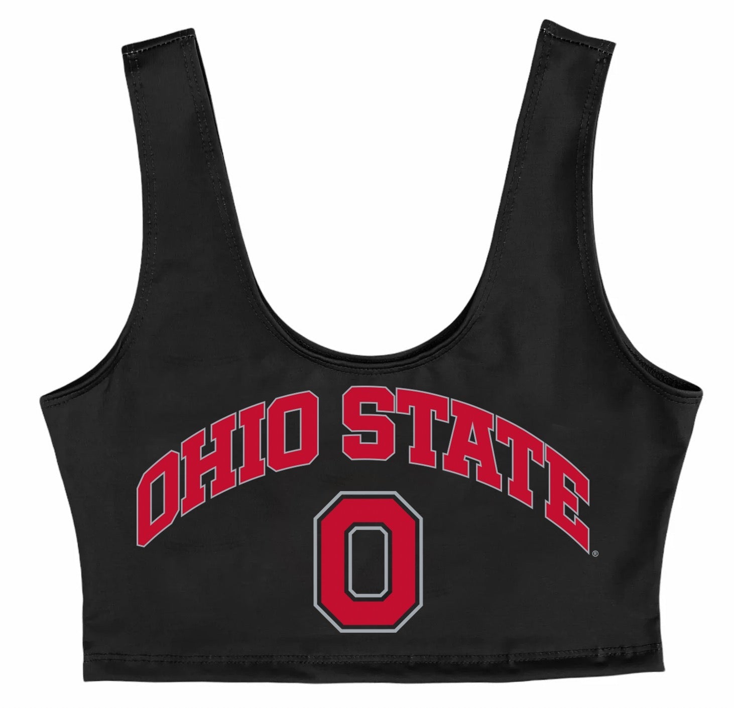 Ohio State OSU Buckeyes Black Crop Tank Top