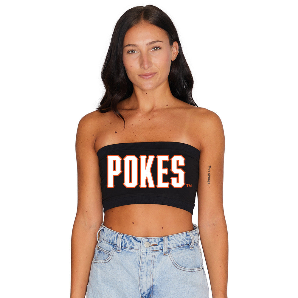Oklahoma State Black Bandeau Top