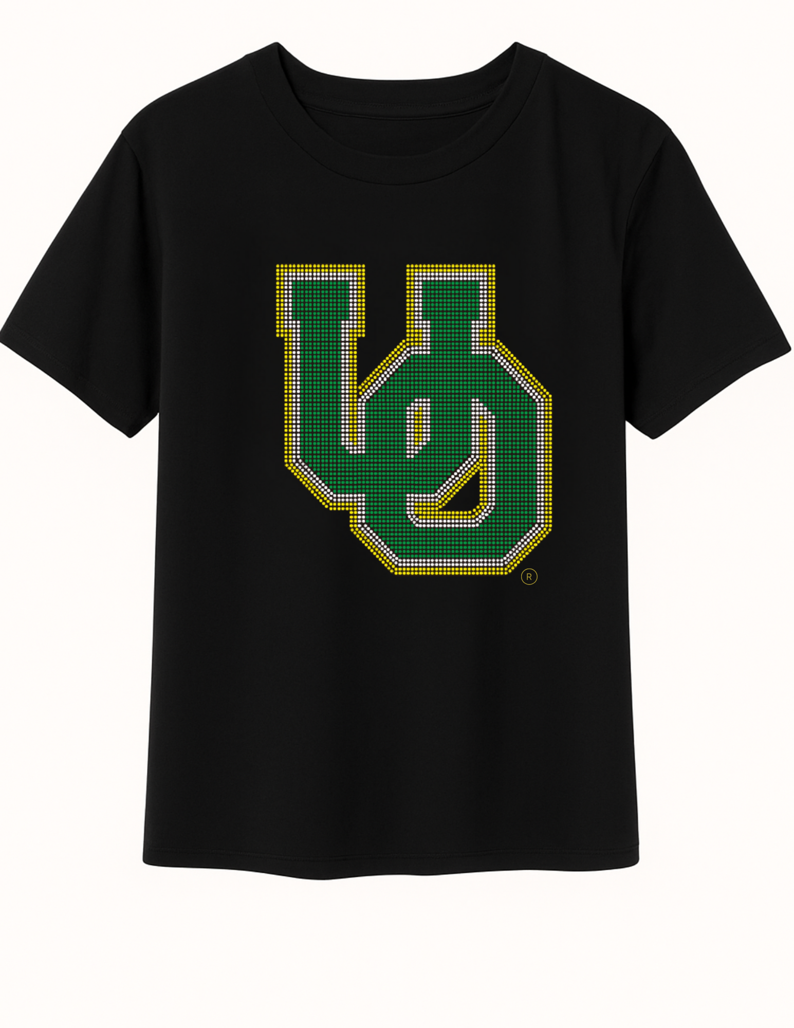 University Of Oregon Large Interlocking UO Black Short Sleeve T-Shirt