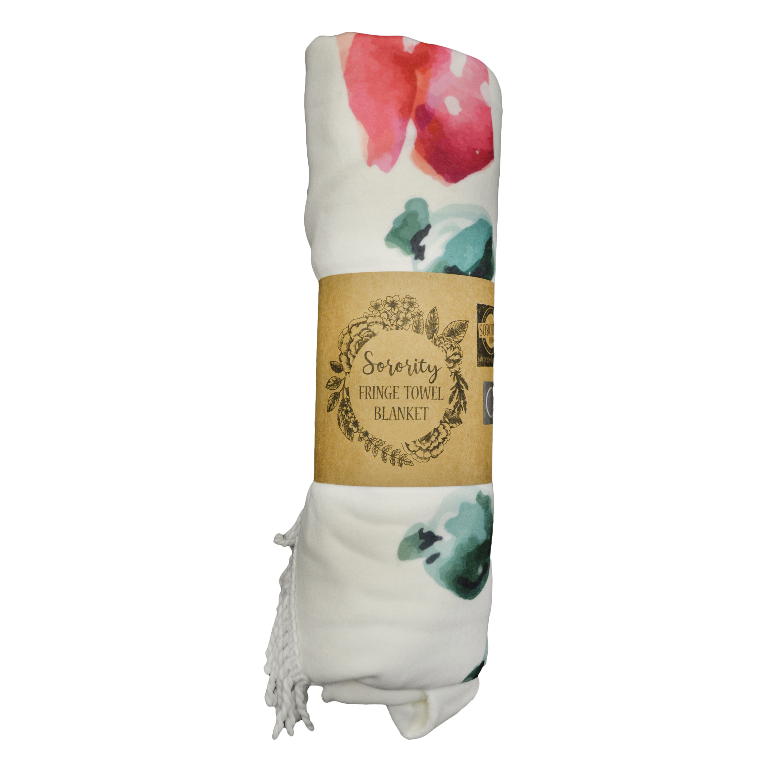 Gamma Phi Beta Floral Fringe Towel Blanket
