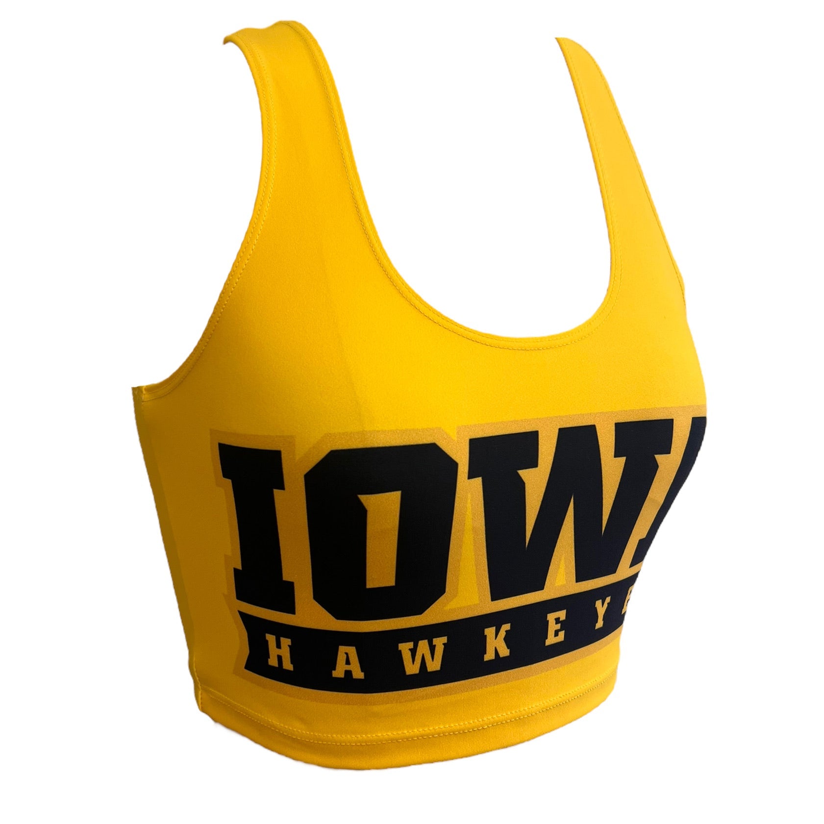 Iowa Hawkeyes Yellow Crop Tank Top
