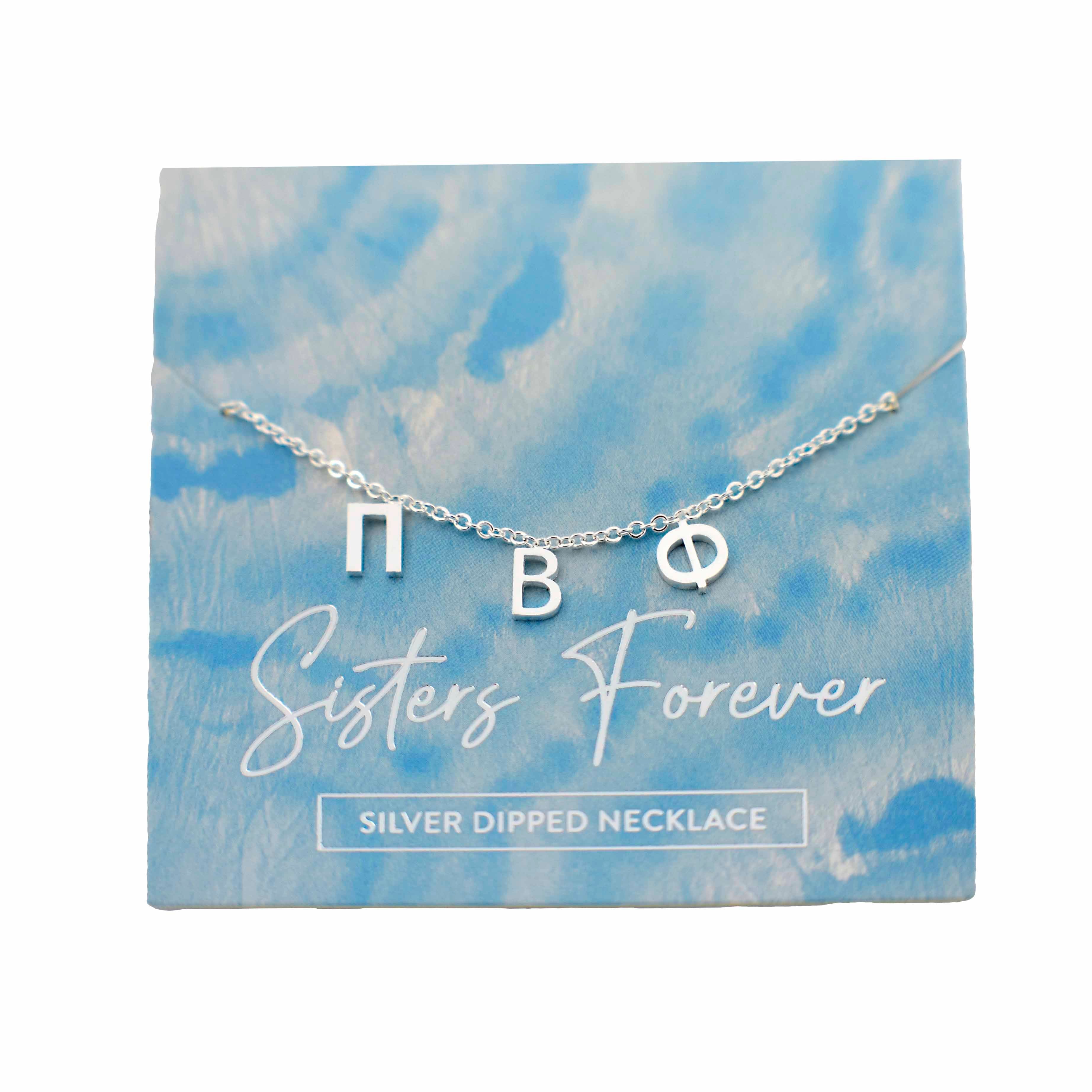 Pi Beta Phi Silver Greek Letters Necklace