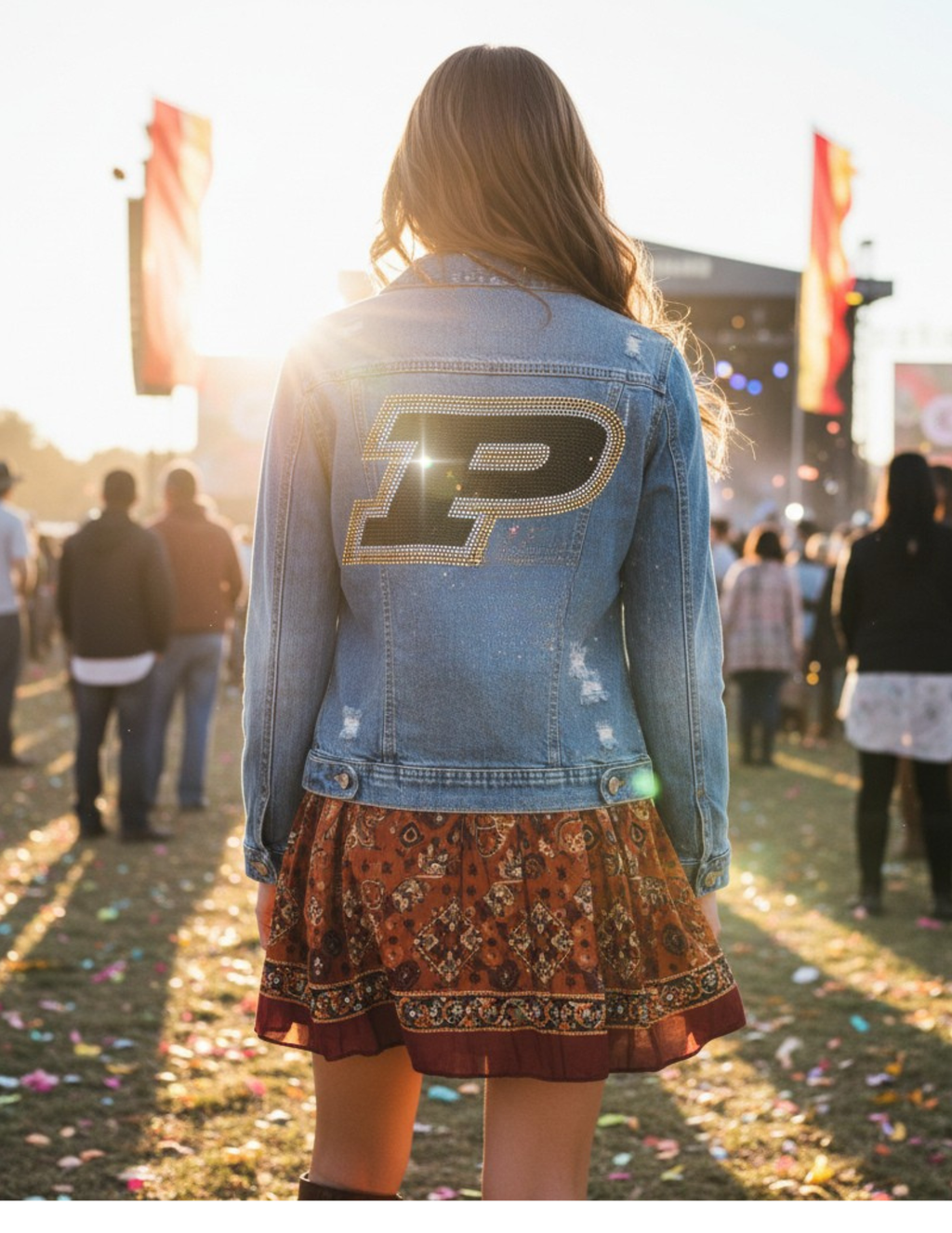 Purdue University P Blue Denim Jacket