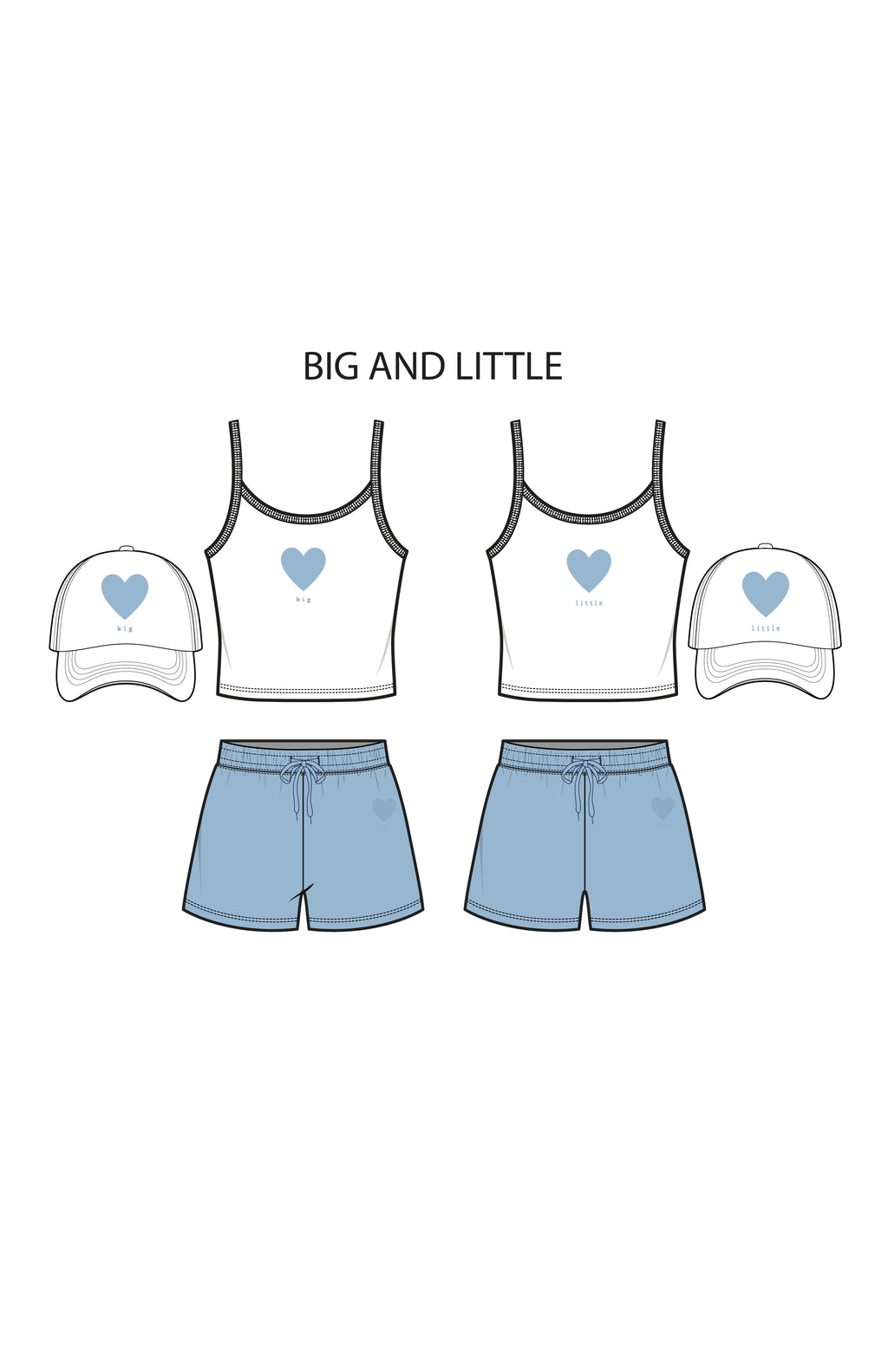 "Big" Simple Heart Micro Rib Spaghetti Strap Tank