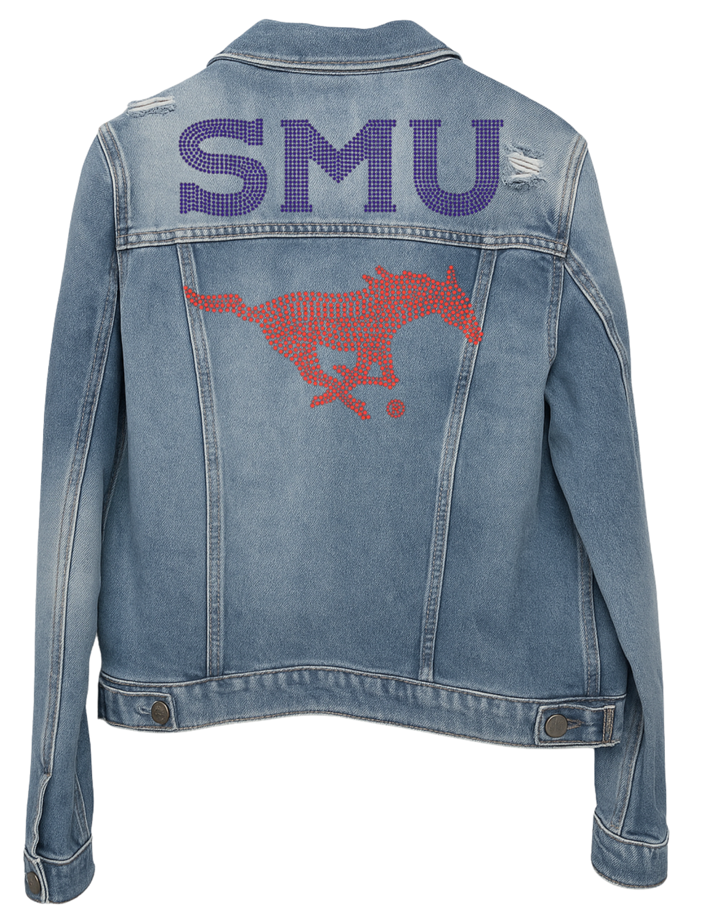 SMU Mustang Blue Denim Jacket