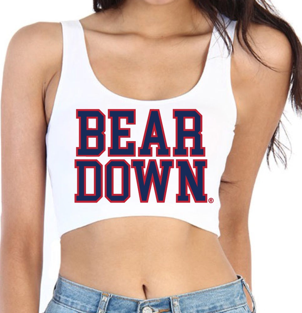 University of Arizona Bear Down Crop Tank Top