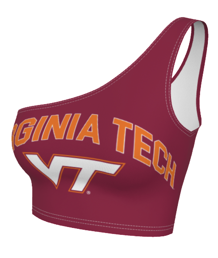 Virginia Tech Maroon One Shoulder Top