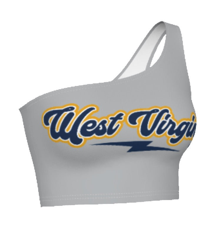 West Virginia Mountaineers Lightning One Shoulder Top
