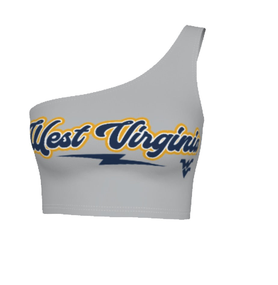 West Virginia Mountaineers Lightning One Shoulder Top