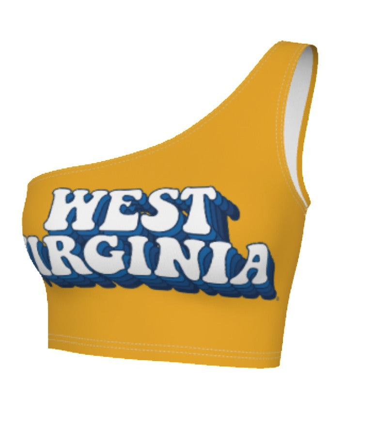 West Virginia Mountaineers Retro One Shoulder Top
