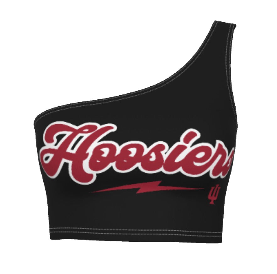 Indiana Hoosiers Black One Shoulder Top