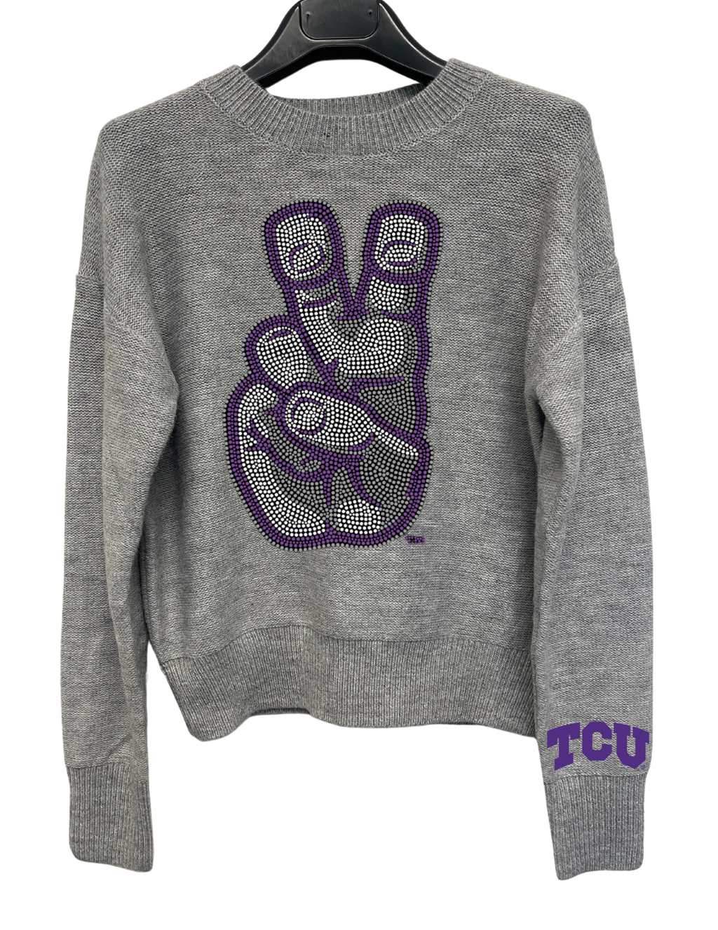 TCU Hand Gray Crewneck Sweater