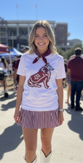 Texas A&M Reveille White Crewneck Short Sleeve T-Shirt