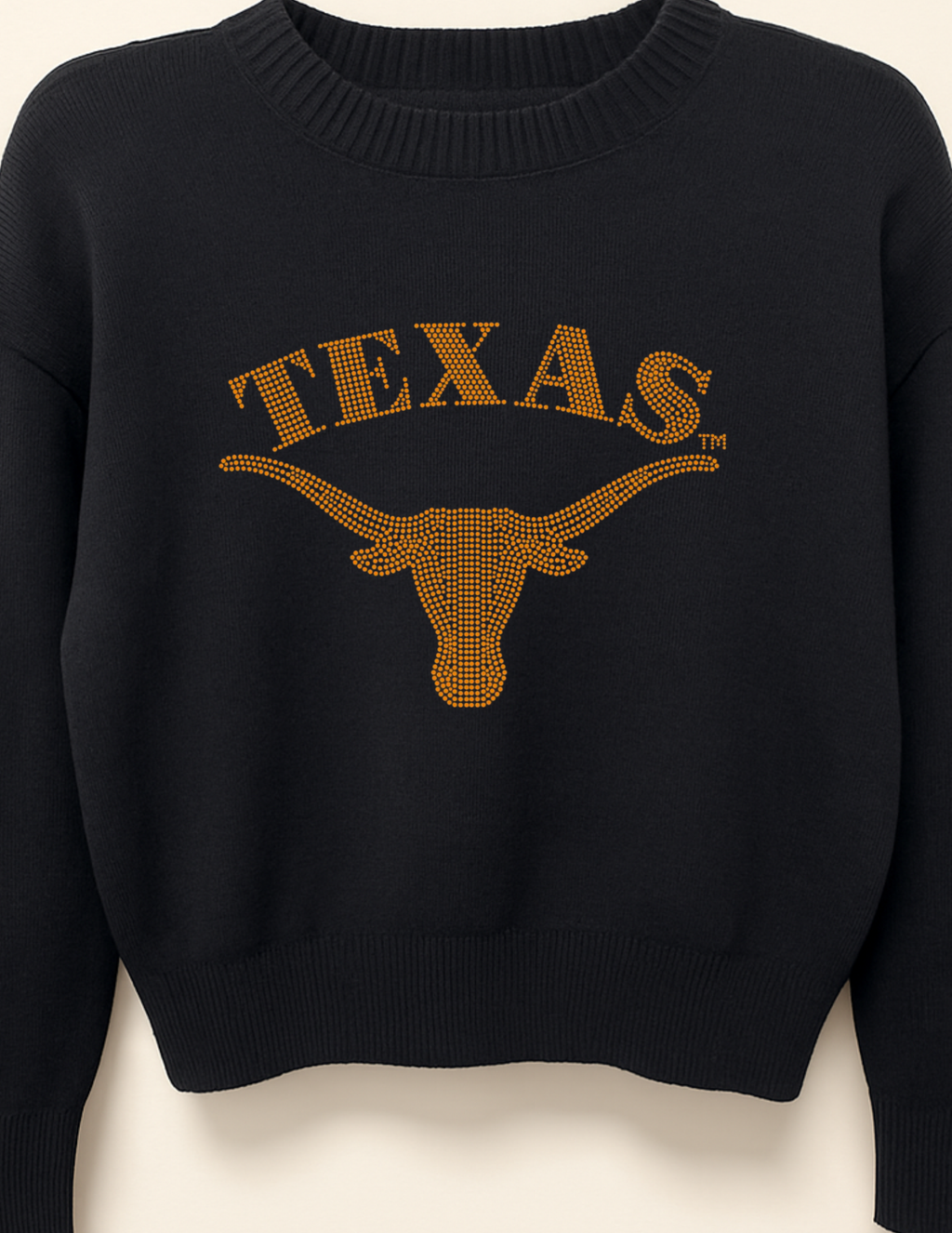 University of Texas-Austin Longhorn Black Crewneck Sweater