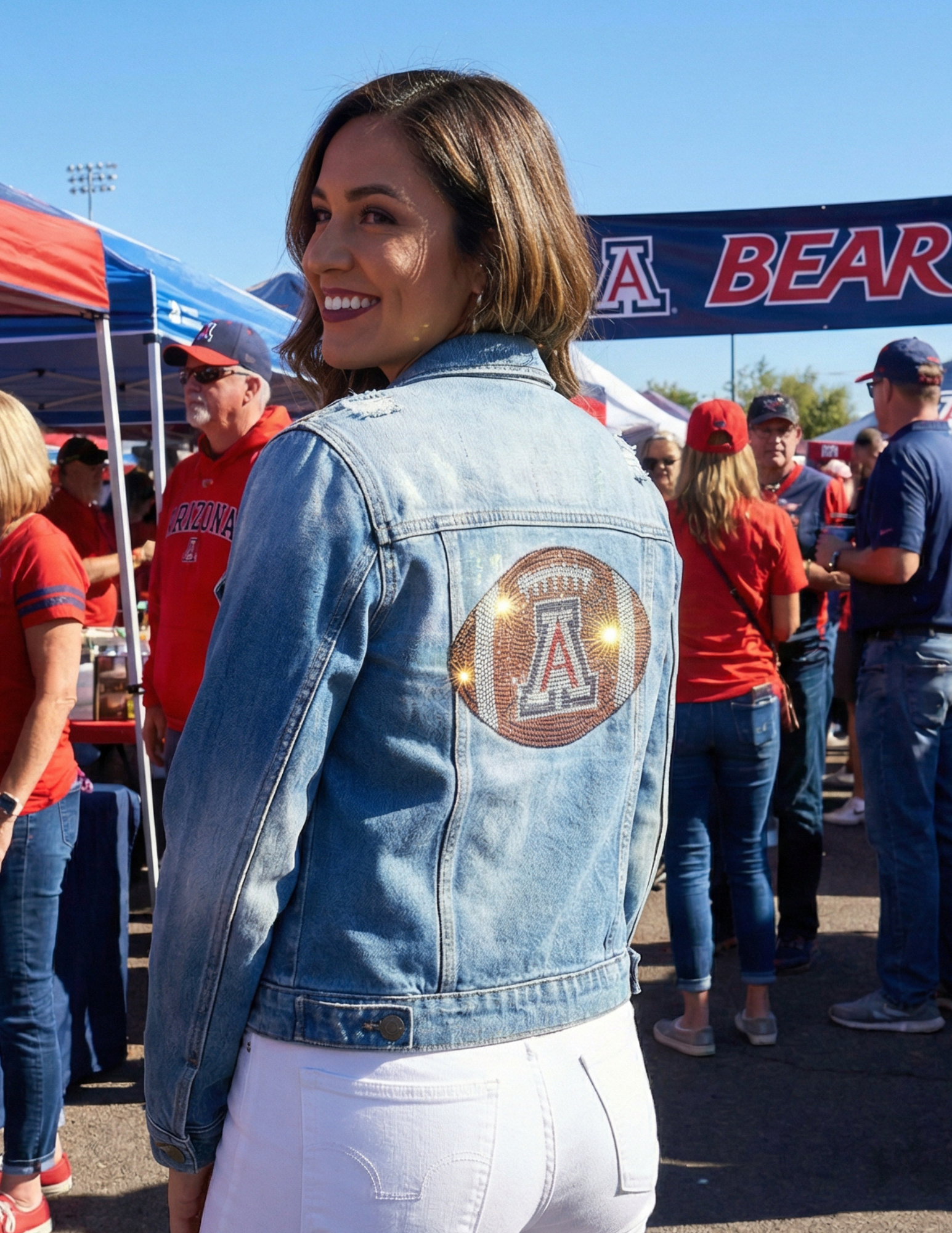 University of Arizona Football Blue Denim Jacket