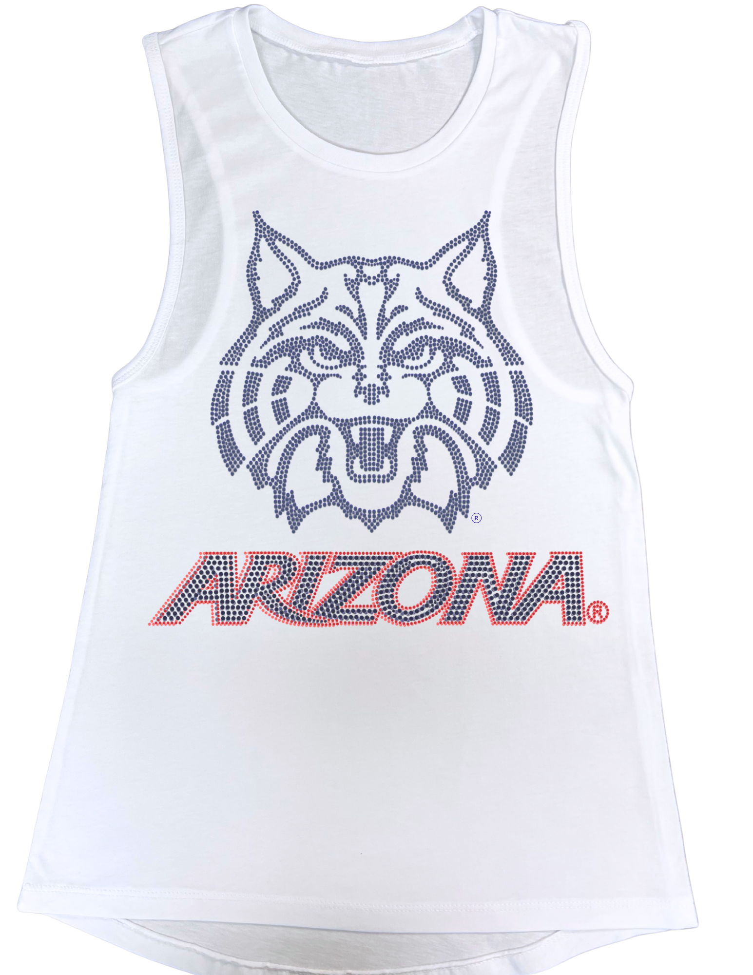 Game Day, White Tank Top, University of Arizona Script Wildcat